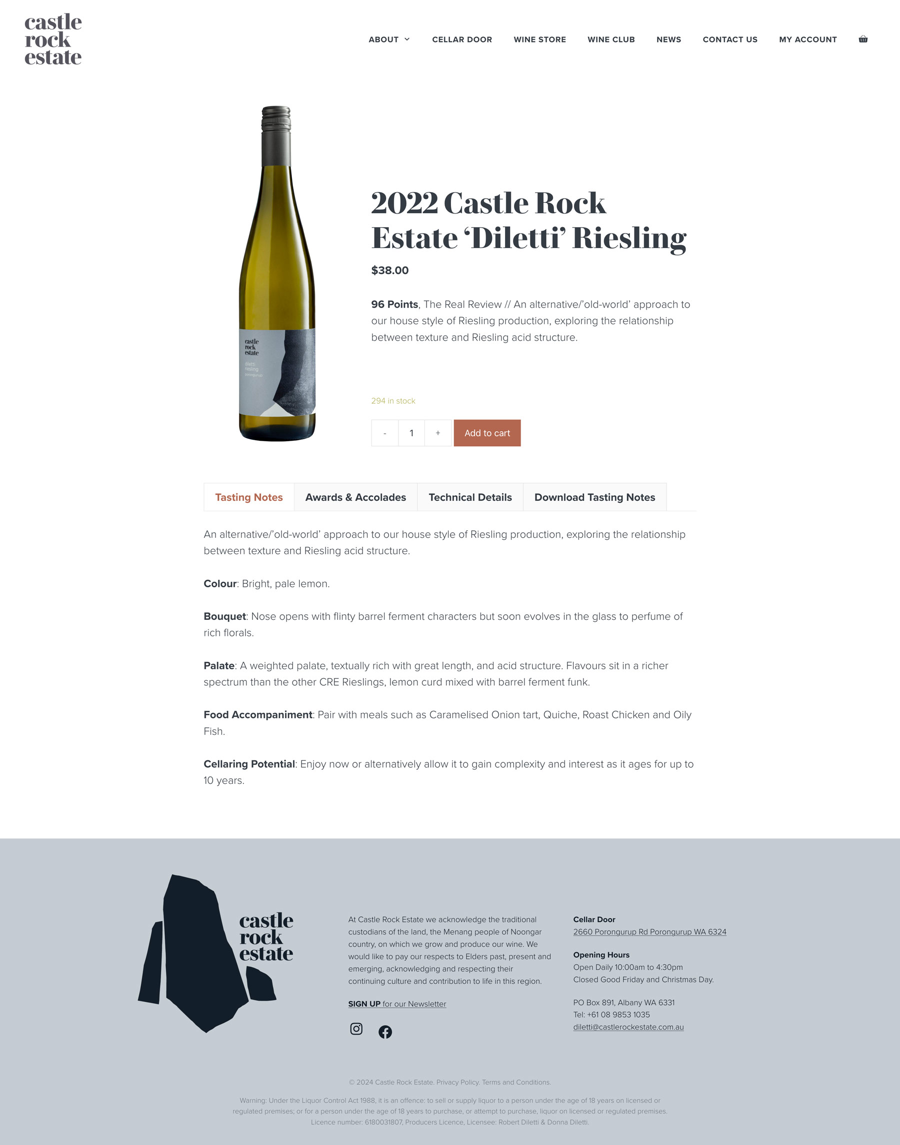CRE Wine Store Page