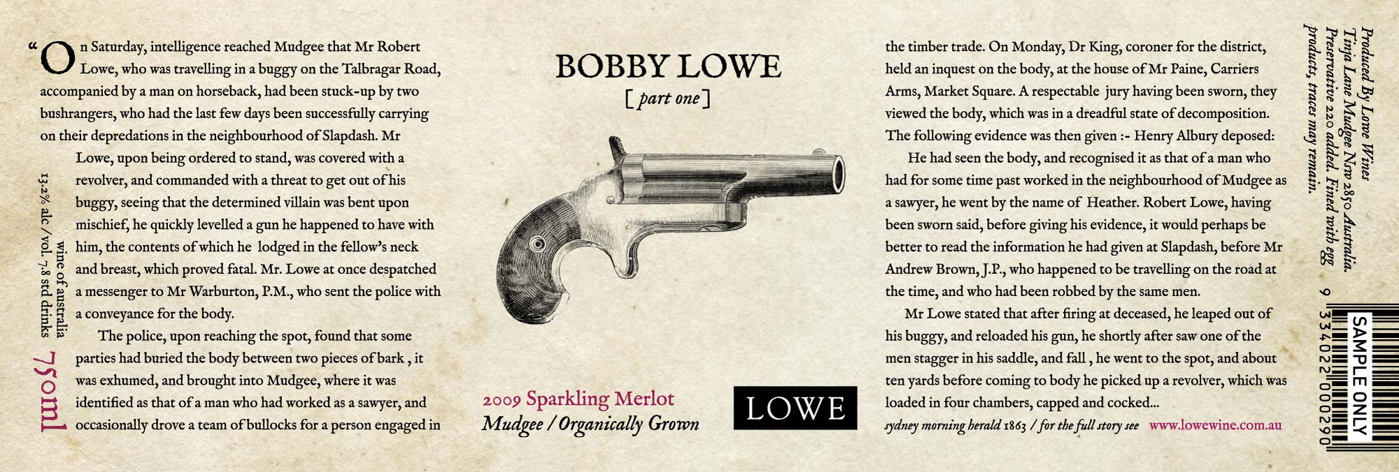 Lowe Bobby Lowe Part One Label Design