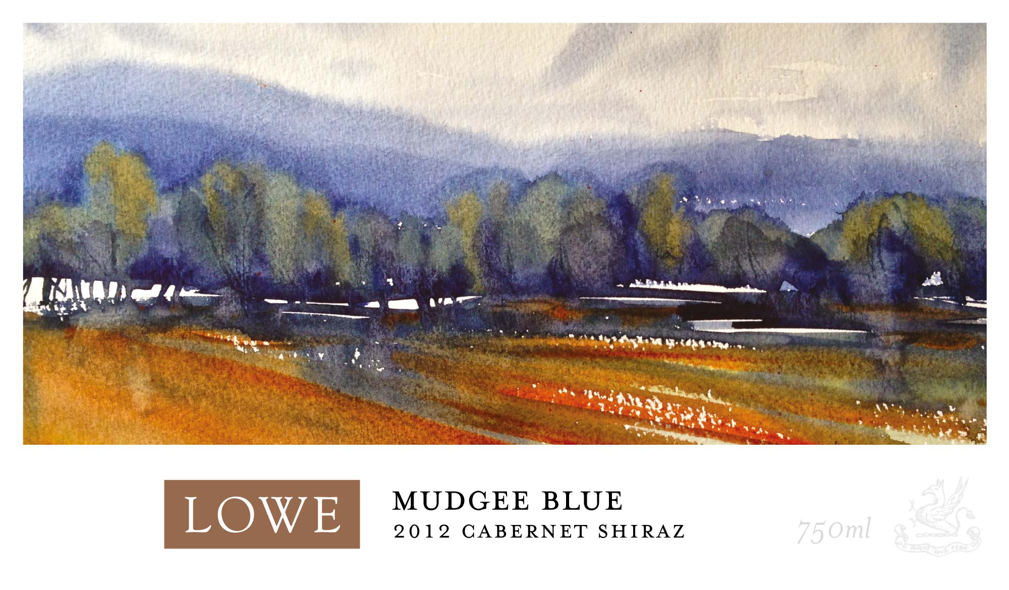 Lowe Mudgee Blue Wine Label Design