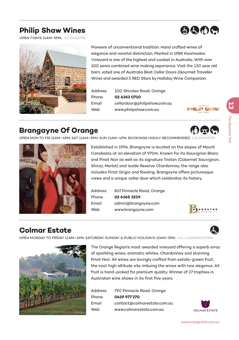 Orange 360 Wine and Food Guide Page