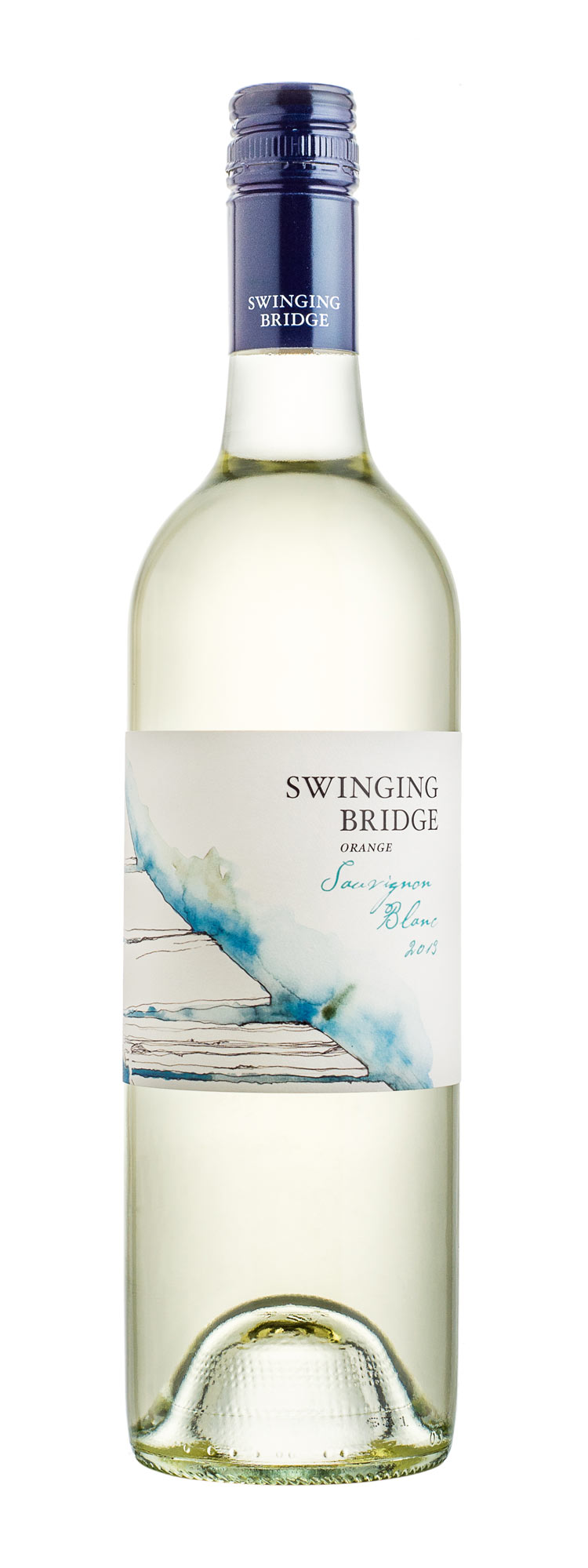 Swinging Bridge Estate Range Wine Label Design on bottle