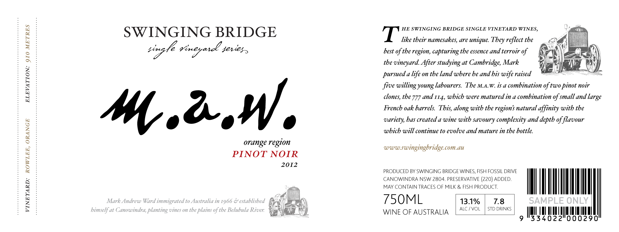 Swinging Bridge Label Design MAW