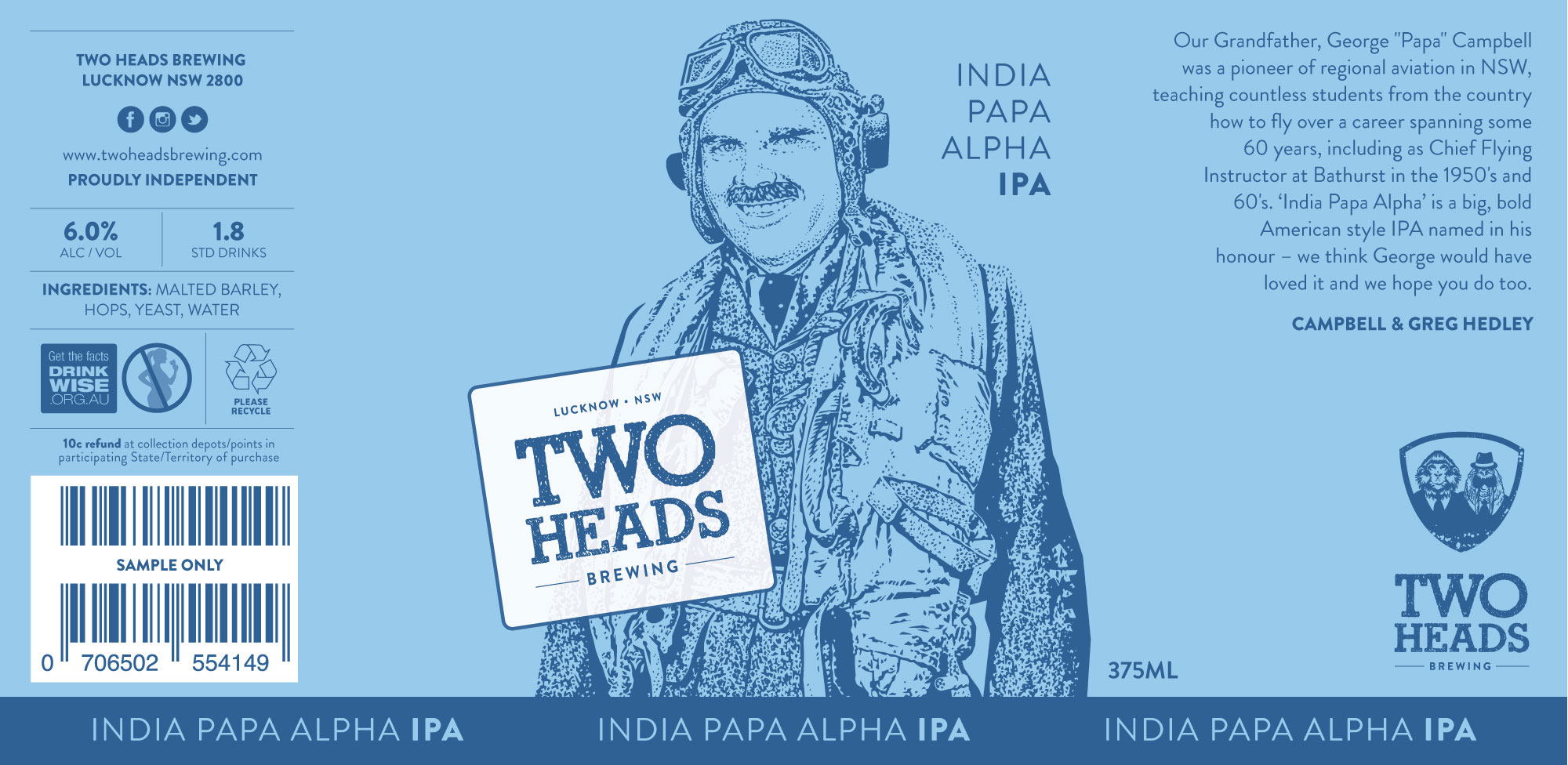 Two Heads IPA 2019 Label