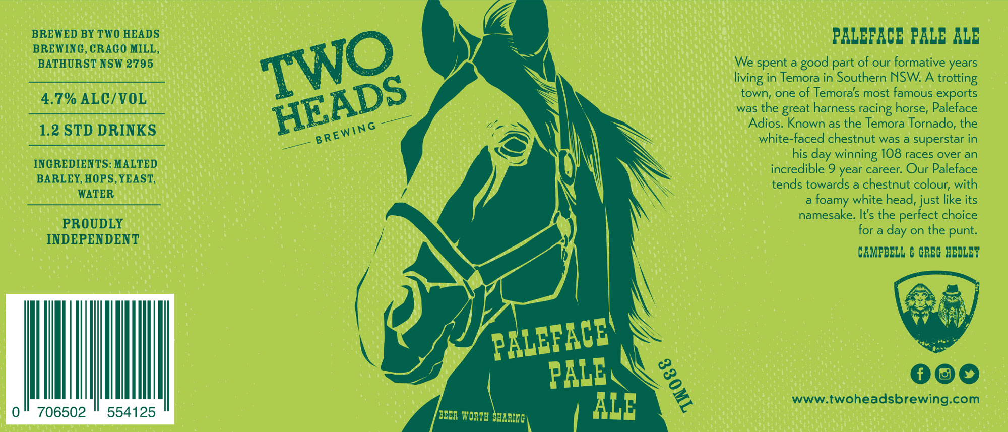 Two Heads Paleface Label